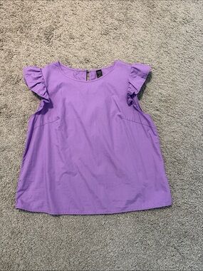 Stylish Ruffle Sleeve Blouse - Lavender
